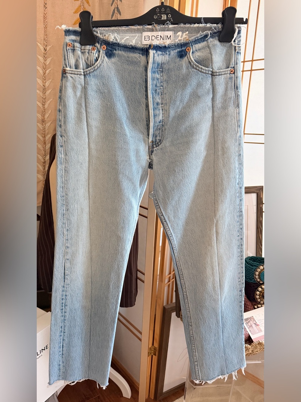 EB Denim Reworked Cropped Straight Leg Jeans